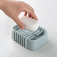 thumbnail image 2 of Bathroom Shelf Organizer Double Compartment Soap Box Bathroom Laundry Soap Organizer Large Draining Soap Shelf without Punching Holes Compartment Organizer Box, 2 of 6