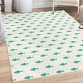 thumbnail image 1 of Ocean Decorative Rug, Hand Drawn Nautical Sketchy Sea Life Fish Whales Dolphins Artwork, Quality Carpet for Bedroom Dorm and Living Room, 6 Sizes, Fern Green, by Ambesonne, 1 of 4