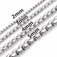 thumbnail image 2 of 2-5mm Men Womens 316L Stainless Steel Silver Curb Link Chain Necklace Gift, 2 of 2