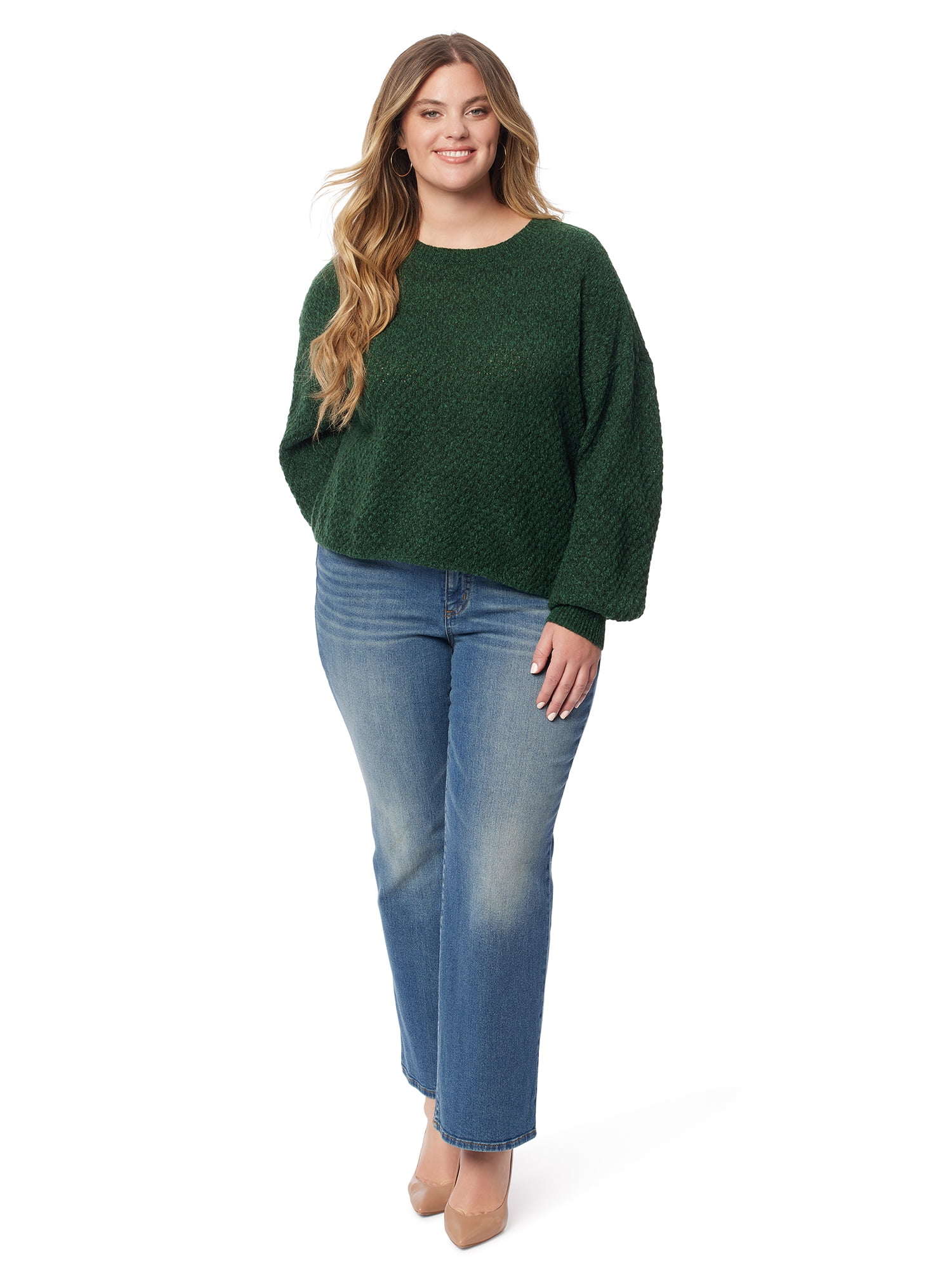 Jessica Simpson Women's Plus Size Suki Crop Pullover, XS-4X