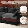 thumbnail image 6 of BedLuxury 76.7’’ Loveseat Sofa, Modern Chenille Sectional Sofa Cloud Couch for Living Room, Apartment, Office, 2-Seat, Black, 6 of 9