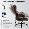 thumbnail image 7 of 600-lb Big and Tall Office Chair, Extra Wide Seat and Adjustable Lumbar, Heavy Duty Executive Chair with High Back,, 7 of 7