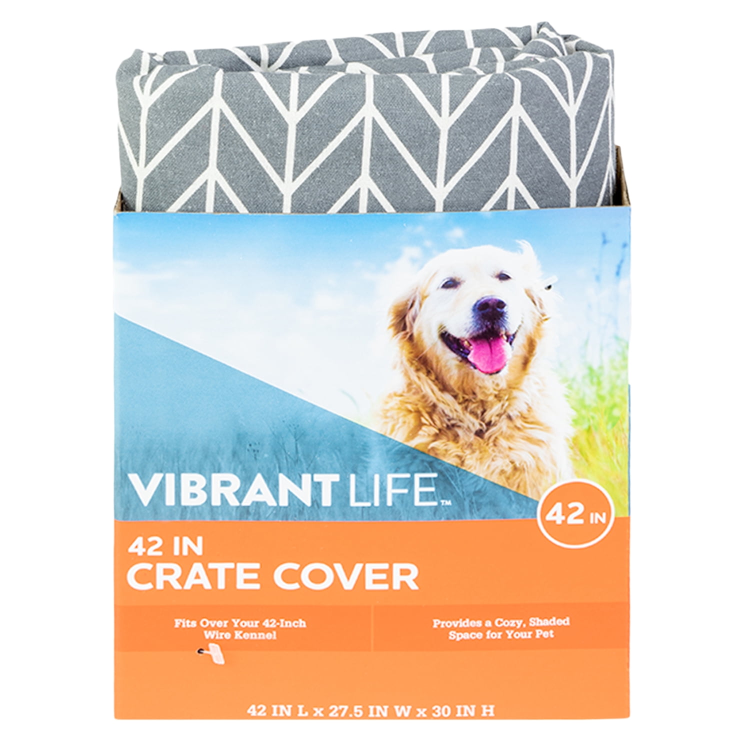 Vibrant Life 42" Gray Crate Cover