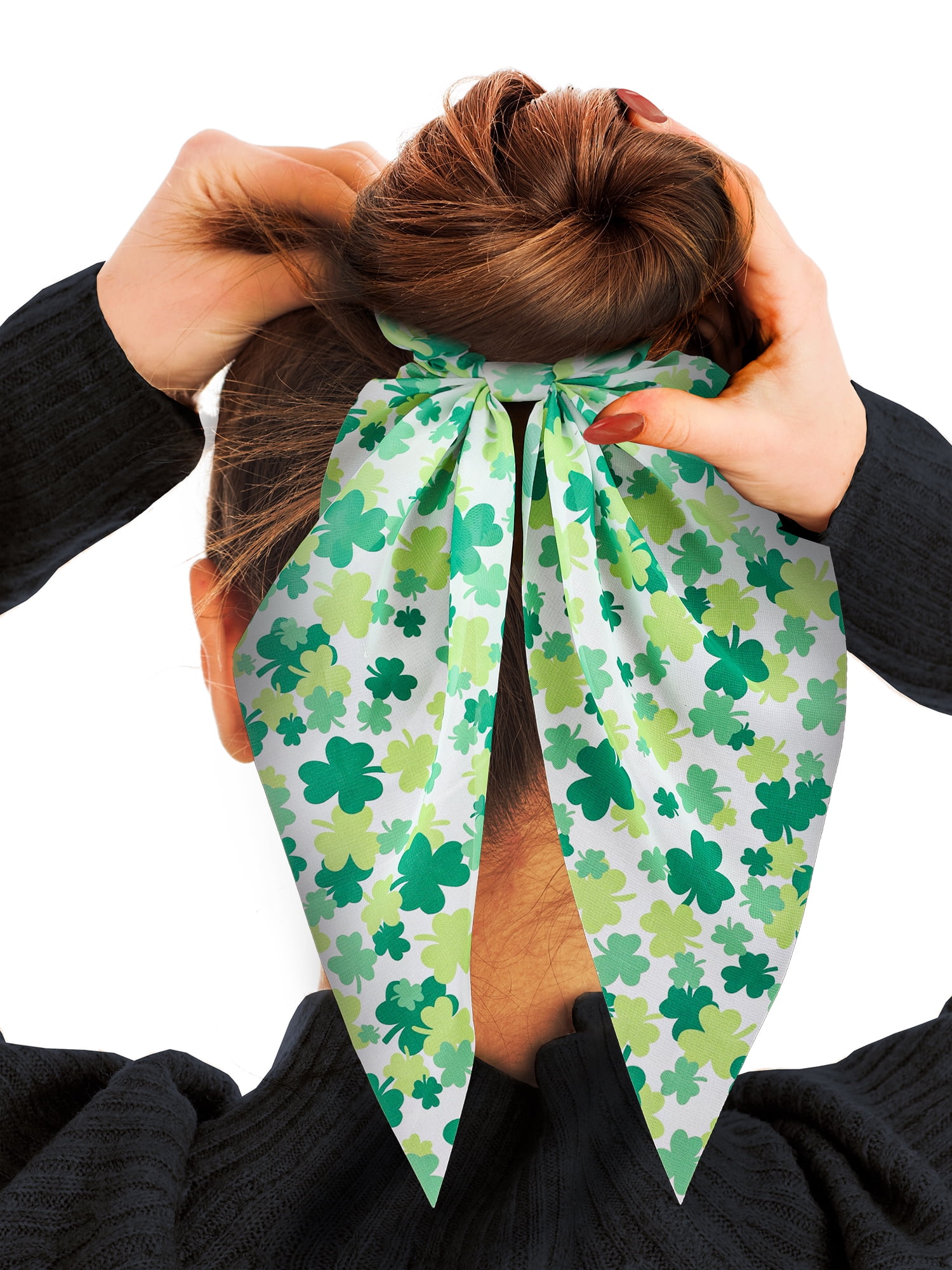 Way to Celebrate St. Patrick's Day Green Scarf Scrunchie, 1 Piece