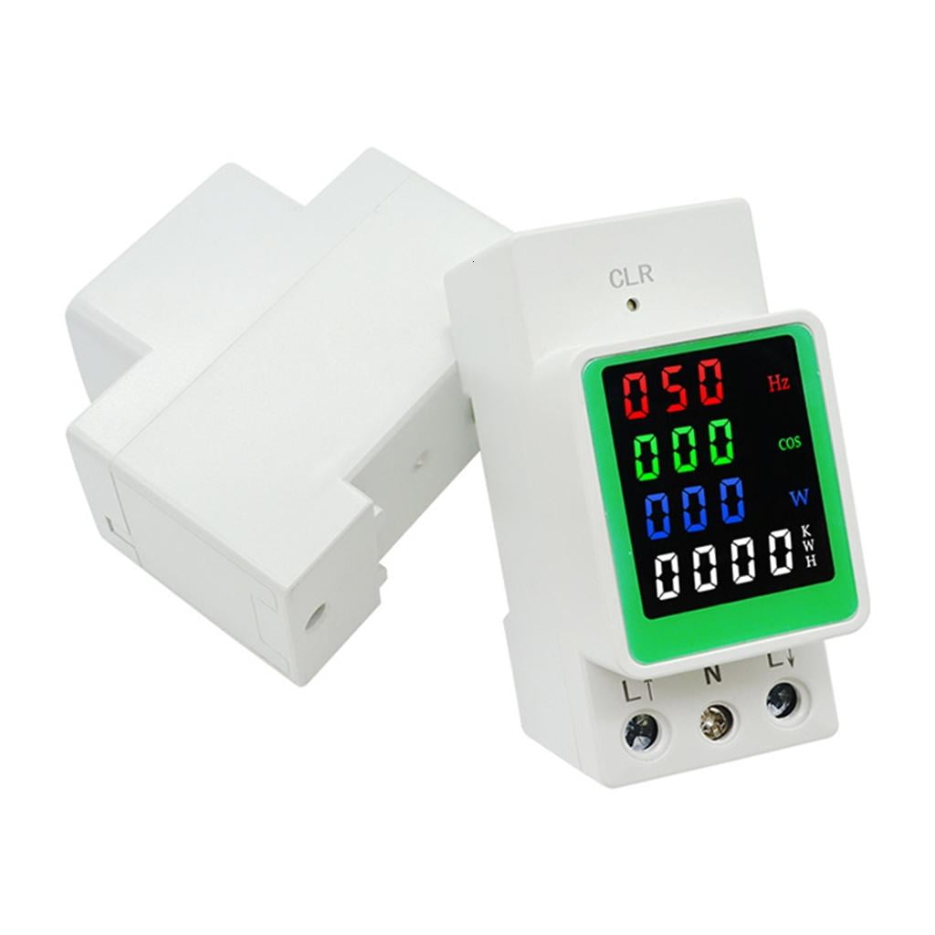 LED Screen WattKWh Power VoltAmp Meter Din Rail Consumption WattmeterMonitor