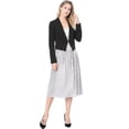 thumbnail image 3 of Día de San Patricio Chaqueta Corta Casual De Negocios De Oficina De Trabajo Sin Cuello Para Mujer Negro XL, 3 of 6