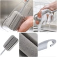 thumbnail image 3 of 4PCS Grey Soft Sponge Bottle Cleaning Brush Plastic Handle Cup Brush Scrubber Washing Brush vase Bottle Pot Cleaner（2 size 10”15”） Zhivalor Macetas, 3 of 7