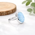 thumbnail image 2 of JAY JOOLS Natural Larimar Ring - 925 Sterling Silver Statement Jewelry for Women, 2 of 6
