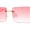Pink / Pink, variant on Mens Classic Minimal Thin Rectangle Rimless Sunglasses All Black
