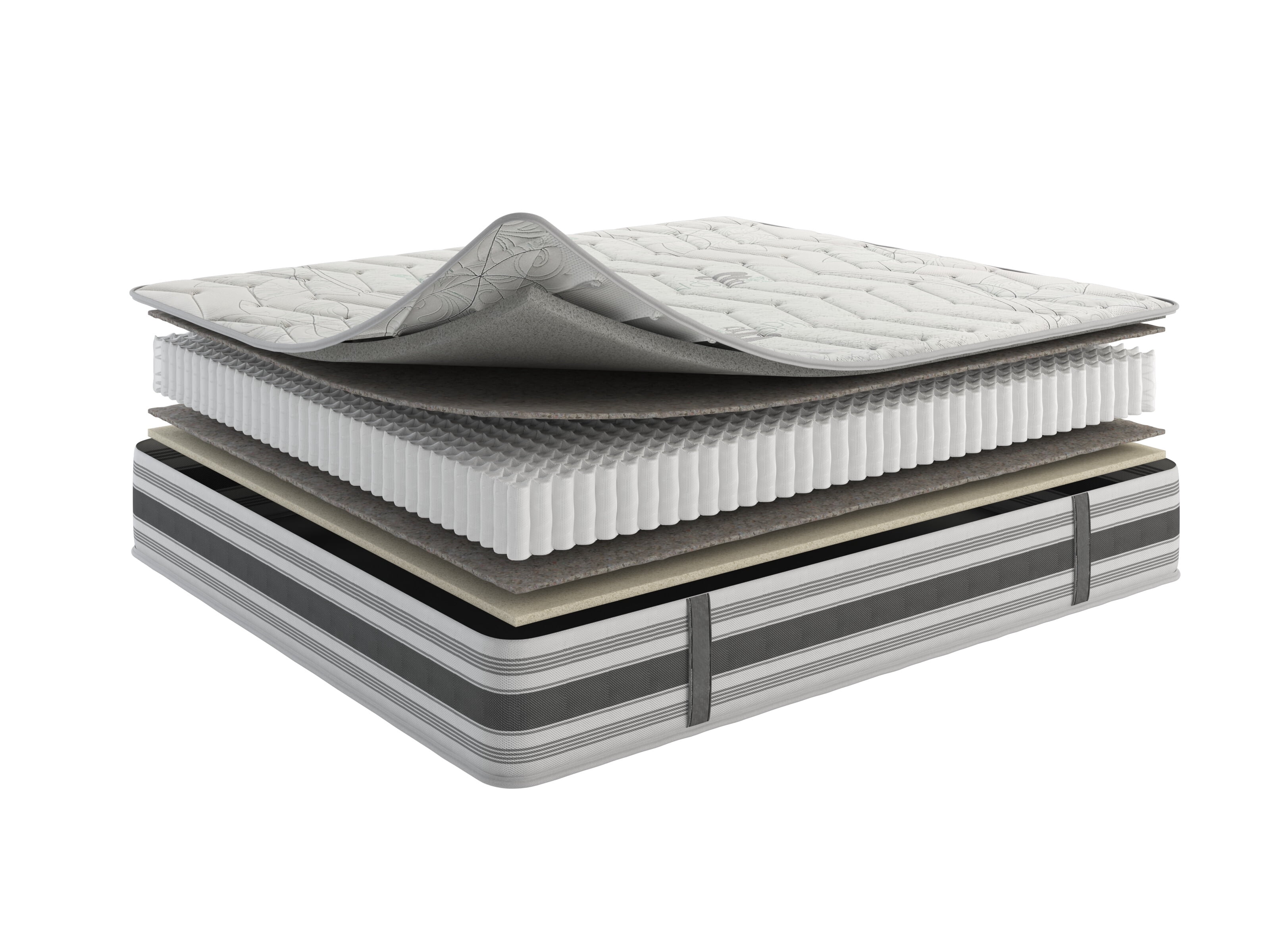 Ottomanson Edge to Edge 12" Pocket Coils Firm Tight Top Hybrid Mattress in a Box, King