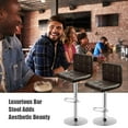 thumbnail image 5 of Costway Set of 2 Bar Stools Adjustable PU Leather Swivel Kitchen Counter Bar Chair Brown, 5 of 12