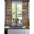 thumbnail image 2 of Old Wooden Board Sheer Curtains 45 Inch Length 2 Panels Set for Living Room/Bedroom, Country Farmhouse Wooden Planks Brown Kitchen Curtains Grommet Semi-Sheer Curtains Window Treatments 42"x45"x2, 2 of 7