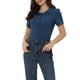 thumbnail image 1 of Camisa de carrera de mujer con cuello Peter Pan, botón hacia abajo, M azul oscuro, 1 of 5