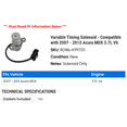 thumbnail image 2 of Variable Timing Solenoid - Compatible with 2007 - 2013 Acura MDX 3.7L V6 2008 2009 2010 2011 2012, 2 of 2
