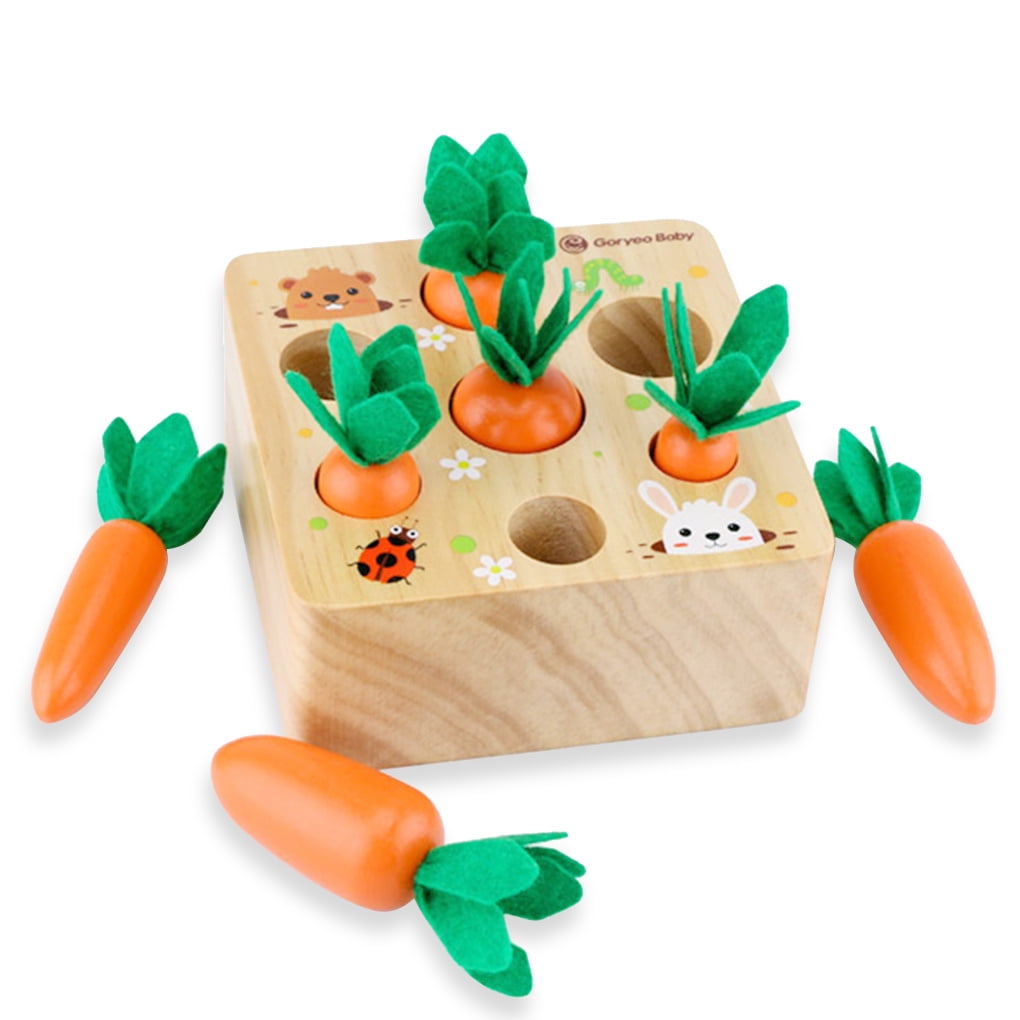 SANAG Carrot Wooden Toy Children Developmental Playset Memory Sorting Games Educational