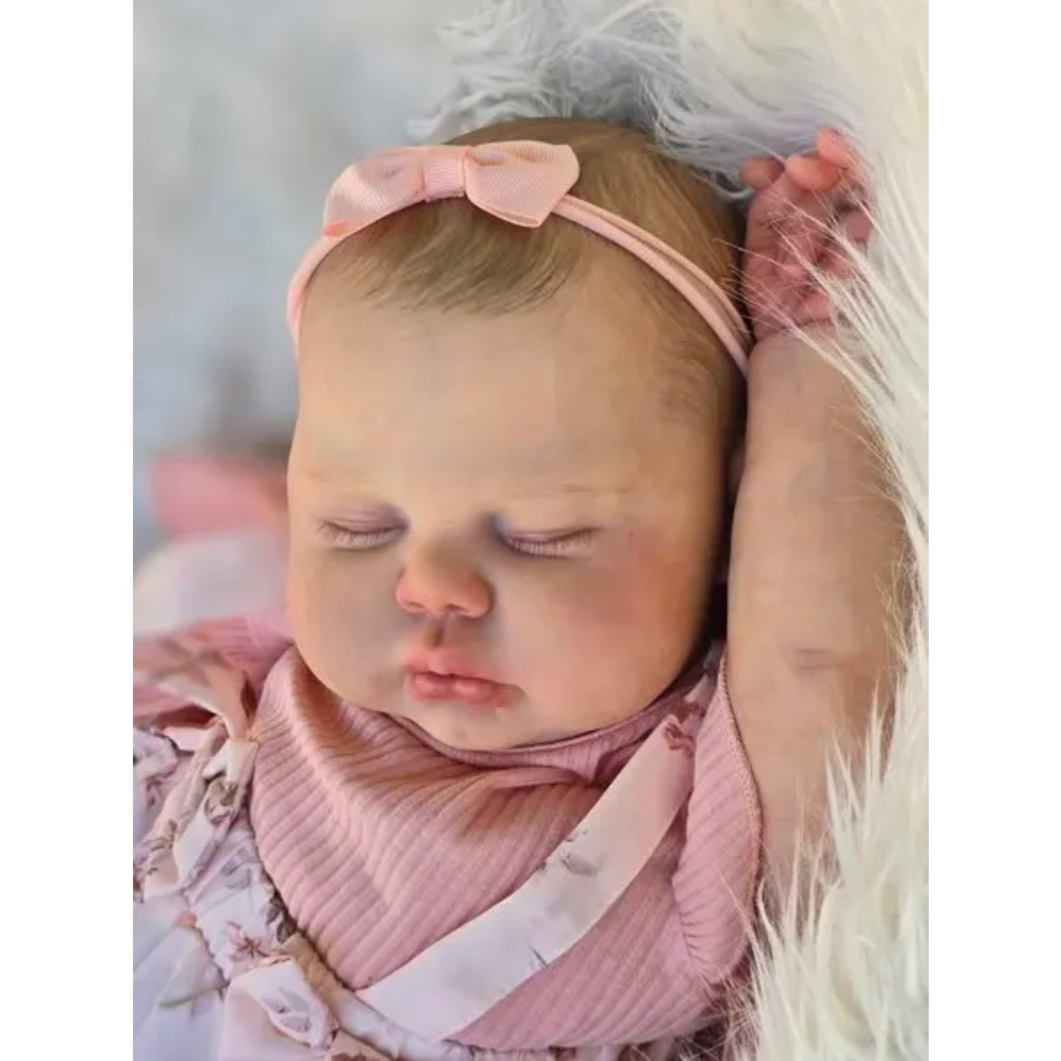 19Inch Lifelike RebornBaby Doll Sleeping  in Soft Cloth Body Lifelike Reborn Toddler Hand painted Hair Cuddly Baby Realistic Newborn Baby Doll