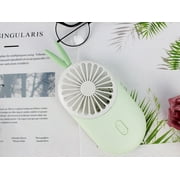 Cute mini fan, portable USB charging, with LED light, 3-speed adjustable speed, suitable for indoor or outdoor activities 2810D green