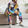 thumbnail image 7 of Naloa Colorful Cats Pattern Art Men’s Pajamas Set - Long Sleeve Button Down Sleep Shirt and Pajama Bottoms Sleepwear Set-, 7 of 7