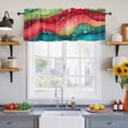 thumbnail image 2 of 2 Pack Watercolors Red Blue Green Valance for Window Modern Art Kitchen Valance Rod Pocket Short Curtain Topper Decorative Window Treatment for Living Room Bedroom 54"x18", 2 of 8
