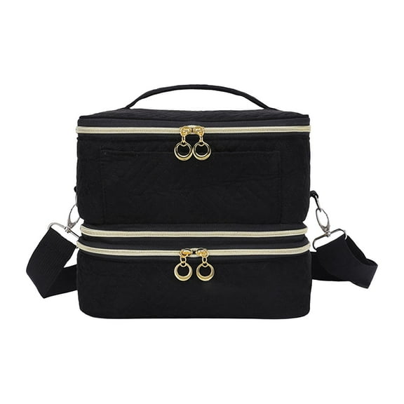 Gazechimp Nail Polish Carrying Case, Double Layer Nail Polish Storage Bag for Nail Dryer Lamp and 42 Bottles Nail Polish Organizer Bag