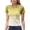 Yellow, variant on Daznico Women's Gradient Workout Tee, Slim Fit Short Sleeve Round Neck Stretch Top for Yoga & Daily Wear,M