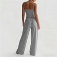 thumbnail image 6 of VBVC Women's 2 Piece Drawstring Outfit Set,Ladies Spaghetti Strap Cami Top and Pants,Breathable Loungewear for Women,Gray,XS-XL, 6 of 10