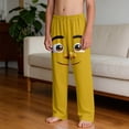 thumbnail image 6 of SGFCWSX Boys Lounge Pants Elastic Waist Loose Fit Soft Graphic Print Casual Pants for Teens Yellow Size 13 Years, 6 of 9