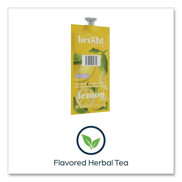 The Bright Tea Co. Lemon Herbal Tea Freshpack, Lemon, 0.11 oz Pouch, 100/Carton The Bright Tea Co. Lemon Herbal Tea Freshpack, Lemon, 0.11 oz Pouch, 100/Carton