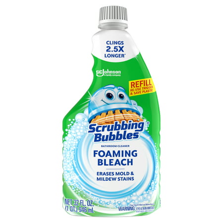 Scrubbing Bubbles Foaming Bleach Bathroom Cleaner, Refill Bottle, 32 oz 12 pack 