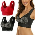 thumbnail image 3 of Ramiter Sports Bras for Women Women Full Cup Thin Underwear Plus Size Wireless Sports Bra Lace Bra Breast Cover Cup Large Size Vest Bras L,Multicolor, 3 of 5