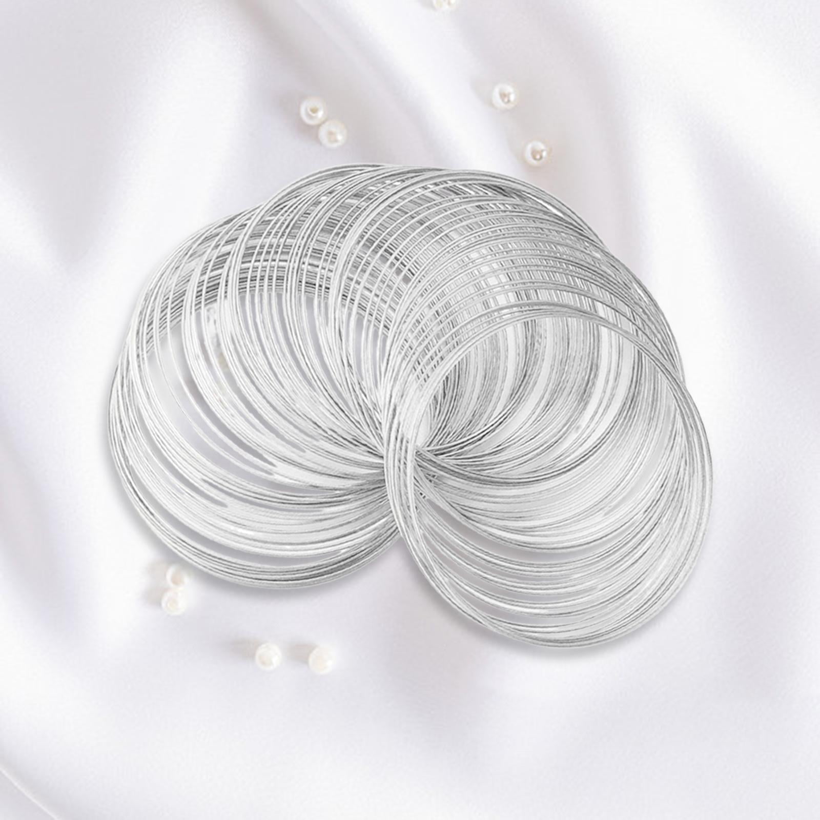 Milageto 2xMemory Wire for Jewelry Making Metal Wire 100 Loops Jewelry Wire Jewellery Wire for Bracelet Bangle Necklace Art Making Accessories , , 4 Pcs