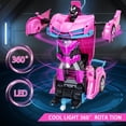 thumbnail image 2 of Auto Robot Transformable Hymaz Pink Robot Car Escala 1 18 Control Remoto Giro 360, 2 of 5
