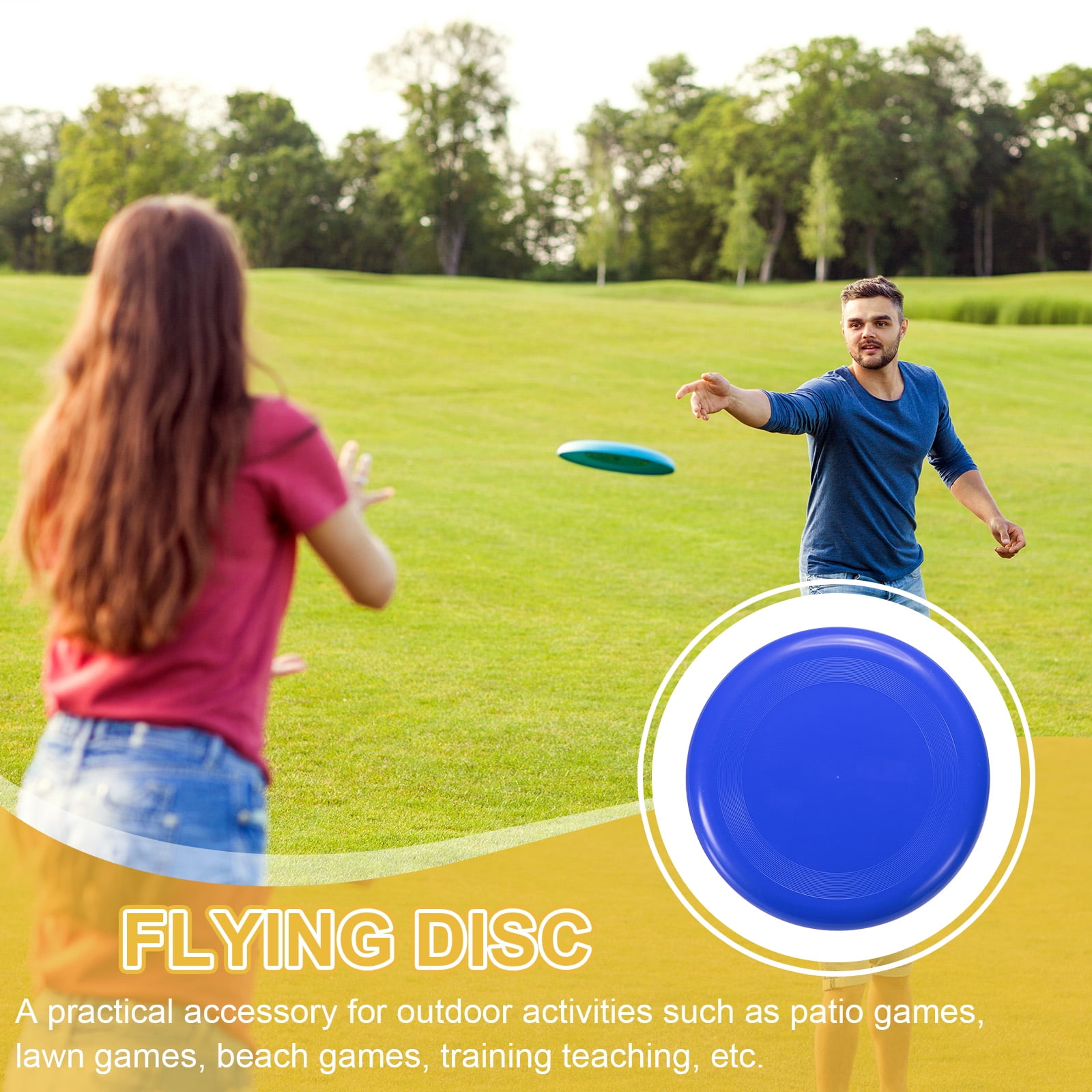 Uxcell Flying Disc Colorful Plastic Flying Disk Flyer for Outdoor Sports Training Playing Lawn Game Blue