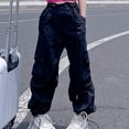 thumbnail image 5 of Odeerbi 5-16 Years Kids Girls Cargo Pants Athletic Sports Jogger Pants Spring Solid Color Loose Work Pants with Multiple Pockets, 5 of 5