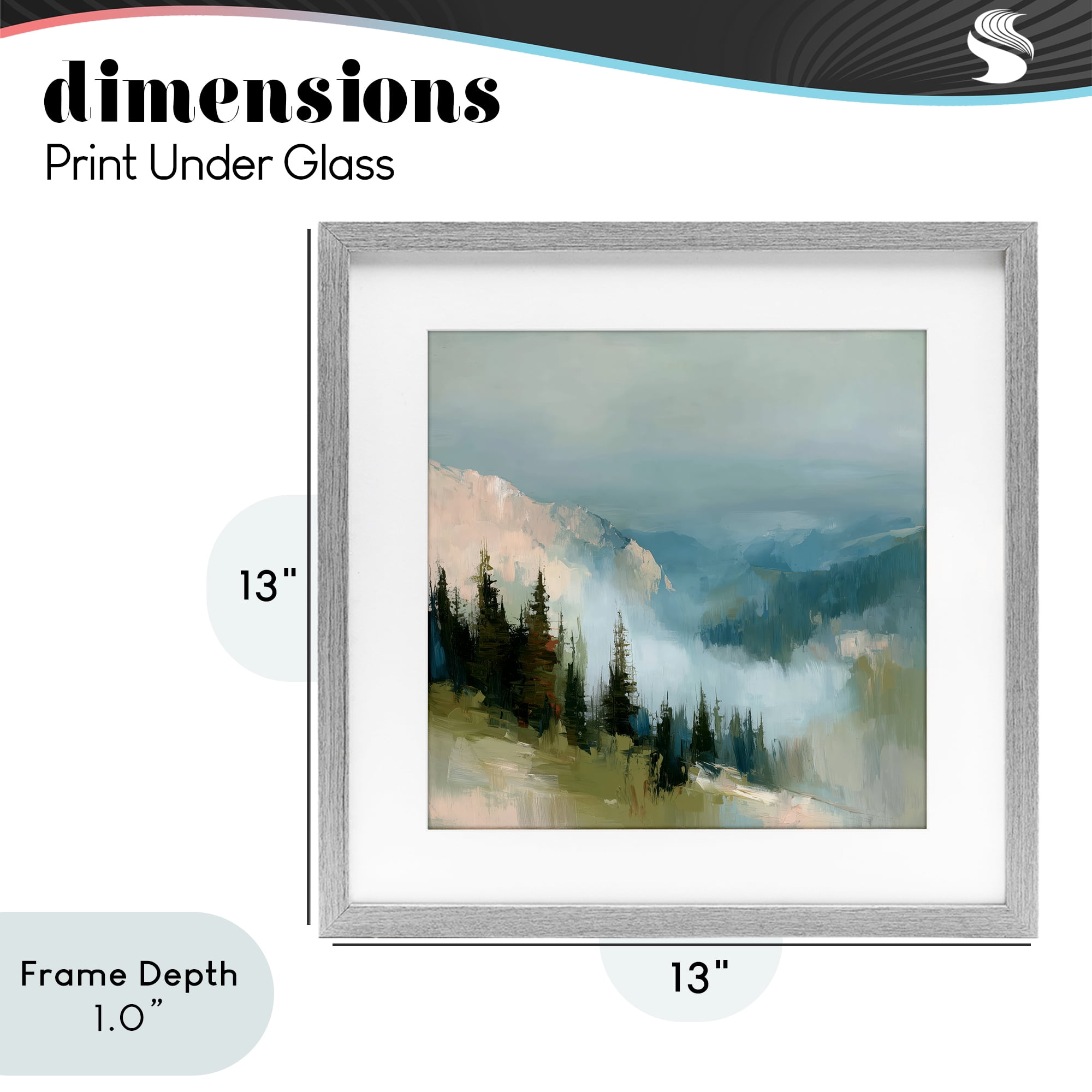 Stupell Industries Mountain Forest Impression Gray Framed Print Under Glass, design by Kim Curinga