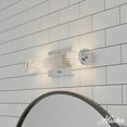 thumbnail image 3 of Hunter - Holly Grove 2-light Chrome, Medium Size Vanity Light, Dimmable, Formal Style, for Bedrooms, Dining, Living Rooms - 19941, 3 of 7
