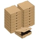 thumbnail image 1 of Caja de pizza, 15 piezas de 8 x 8 pulgadas, cajas de pizza cuadradas de papel de piel de vaca, para fiesta de pastel y galletas (marrón), 1 of 5
