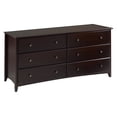 thumbnail image 2 of Camaflexi Shaker Style Solid Wood 6-Drawer Bedroom Dresser in Cappuccino, 2 of 3