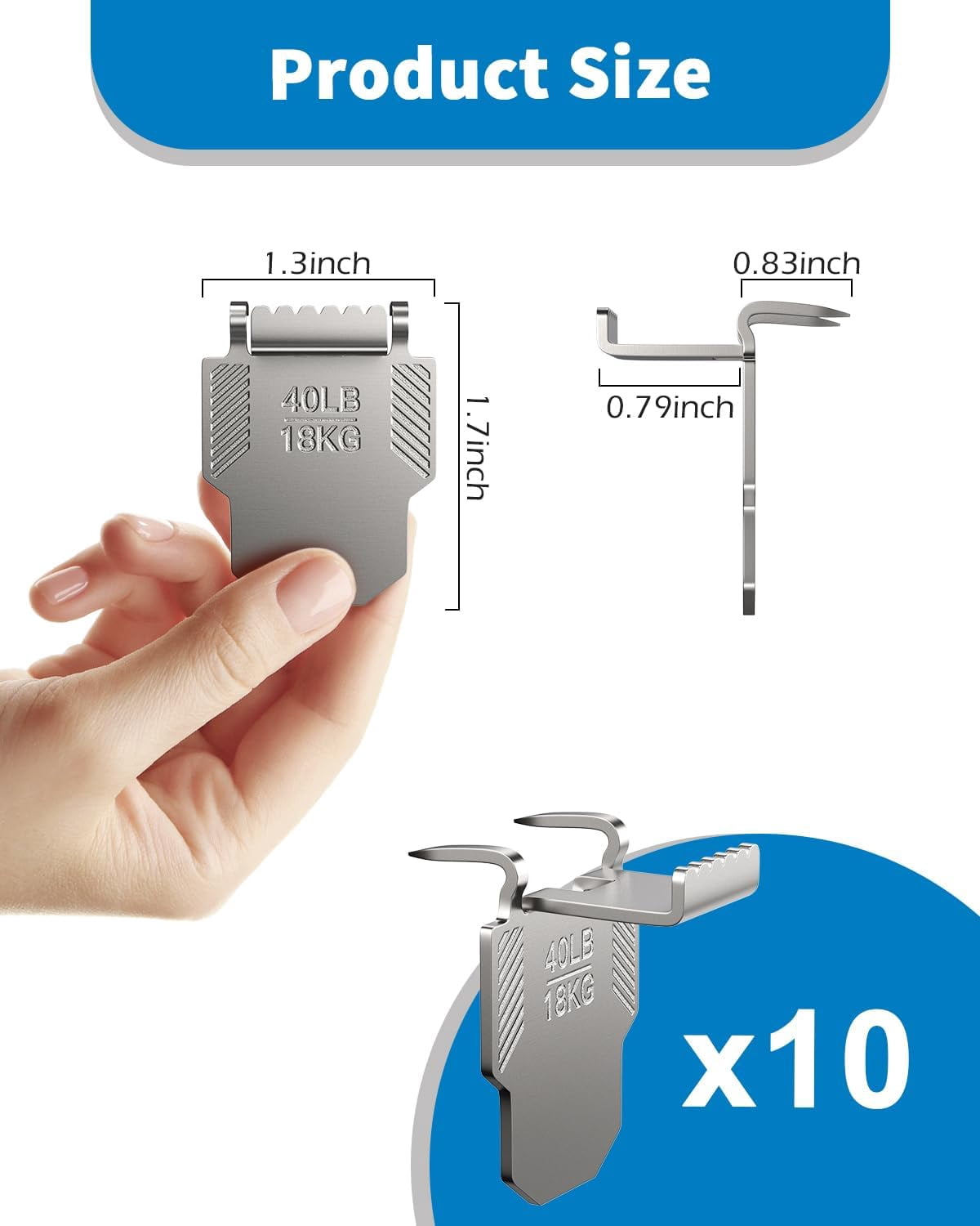 10 Canvas Hangers for Drywall Claw H s: Heavy Duty Damage Free Holds up to 40 lb 18"x24" Large Canvas Picture Frame Hanger Kit - Wall Hanging H Easy Removable for Room Décor
