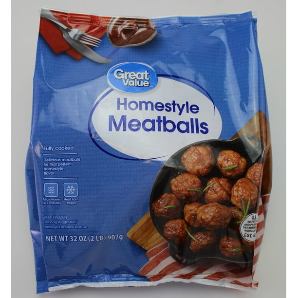 Great Value Fully Cooked Homestyle Meatballs, 32 oz