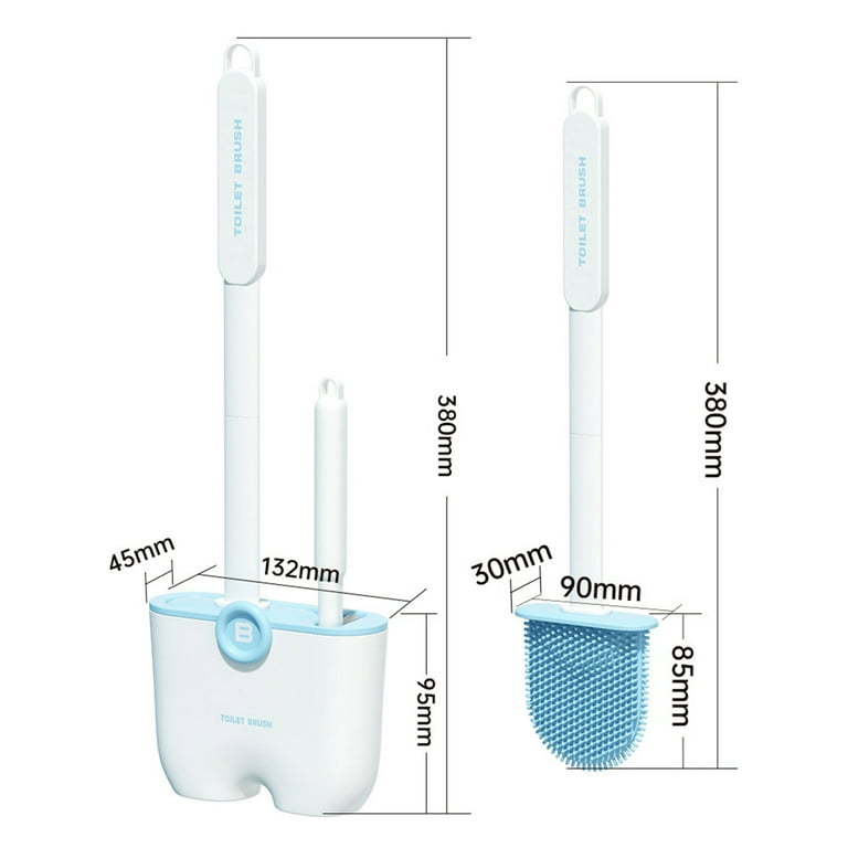 Flexer Silicone Toilet Brush, Silicone Toilet Brush and Holder Flat Head Flexer  Brush for Toilet Rubber Toilet Brush, Deep Cleaning Flexersilicone Toilet  Bowl Brush with Removable Bottom for Bathroom Gray