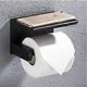 thumbnail image 3 of Toilet Paper Holder, Wall Mounted Toilet Paper Holder, with Cell Phone Storage Rack (Black), 3 of 4