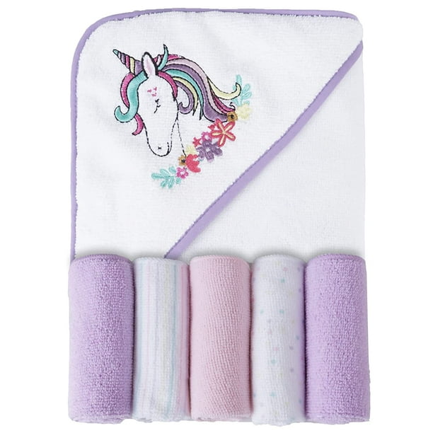 Viviland Baby Towels and Washcloths, Soft Absorbent Baby Girl Bath