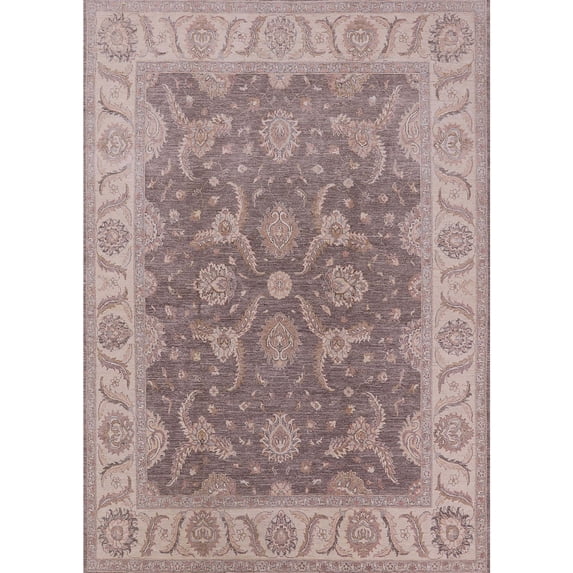 Ahgly Company Indoor Rectangle Mid-Century Modern Rose Purple Oriental Area Rugs, 2' x 4'