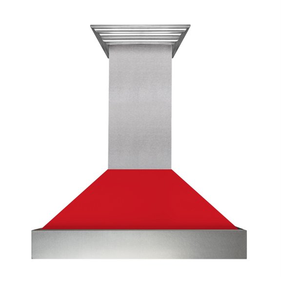 30" DuraSnow Stainless Steel Range Hood with Red Matte Shell (8654RM-30)