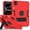 Red/Black, variant on Case for iPad Pro 11 Inch 2024 5th Generation (A3006/A2836/A2837), Shockproof Cover with Kickstand and Pencil Holder, Black Rose Red