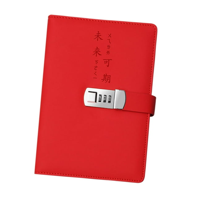 GUOOL Journal avec Verrou en Cuir PU Journal Personnel Verrouillable pour Maison Affaires Adultes Rouge
