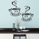 thumbnail image 1 of Calcomanía de pared JAMW Diseño de dos tazas de café Decoración Hogar Cocina Restaurante, 1 of 5