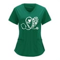 thumbnail image 1 of Monos de color sólido con cuello en V para mujer, camisetas de uniforme de trabajo de manga corta con estampado de posicionamiento parcial Pompotops  hkajfhjk472386, 1 of 6