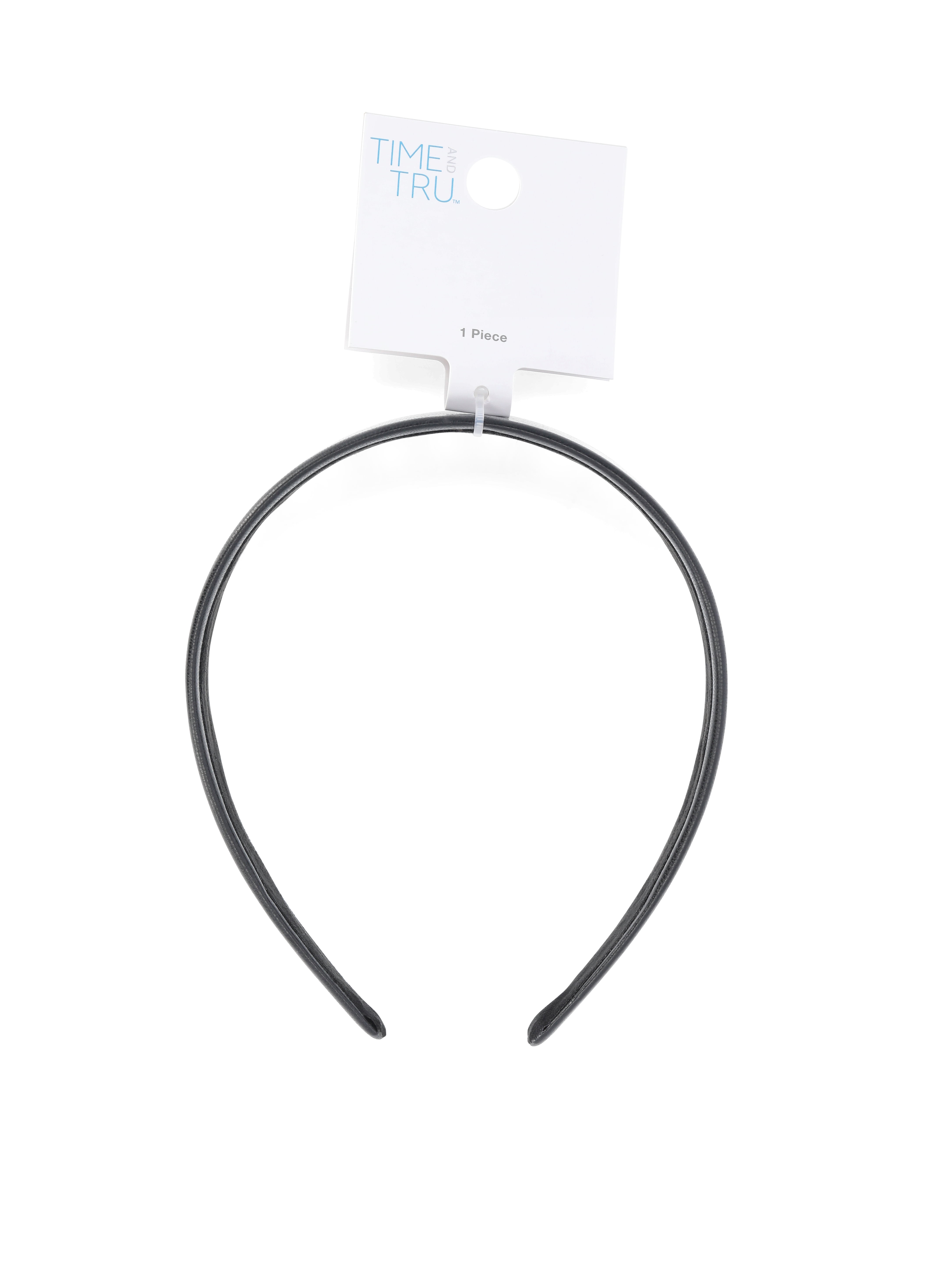 Time and Tru Women's Polyurethane Headband, Black